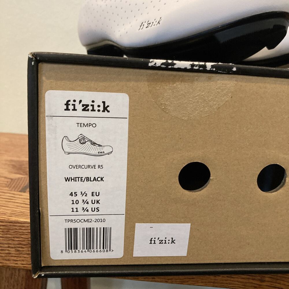Fizik Tempo Overcurve R5 Bike Cycling Shoes White Size US 11.5 |EU 45.5| Boa Tie - Picture 5 of 6